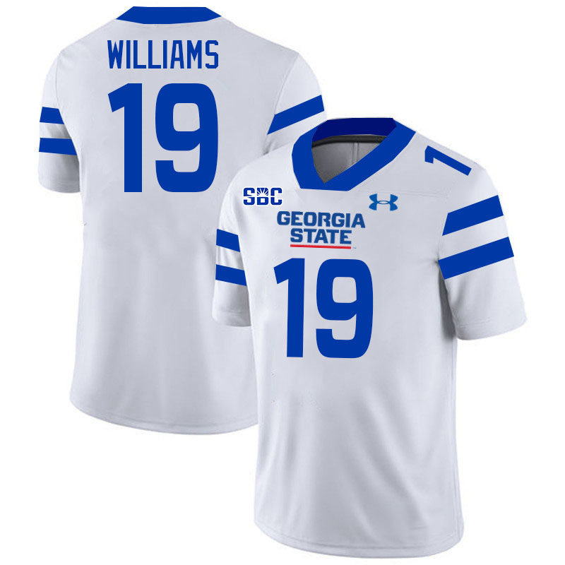 Georgia State Panthers #19 Cam Williams College Football Jerseys Stitched-White